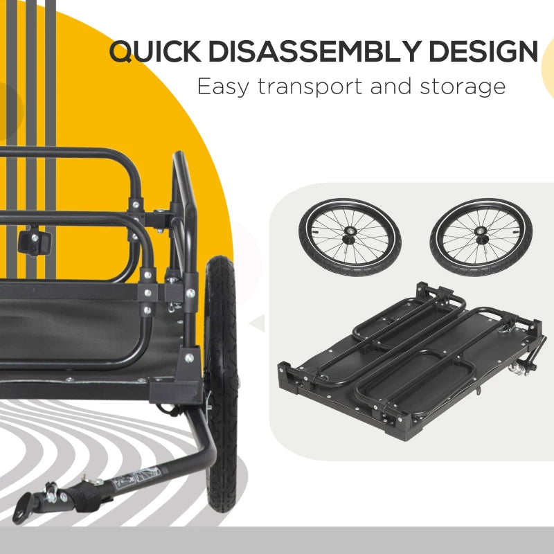 Steel Bike Trailer with Triple Safety Features for Outdoor Storage and Transport