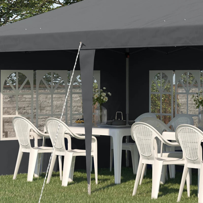 Grey 3x6m Pop-Up Gazebo with Removable Walls