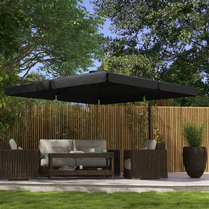 Grey 3m Cantilever Parasol with Adjustable Canopy