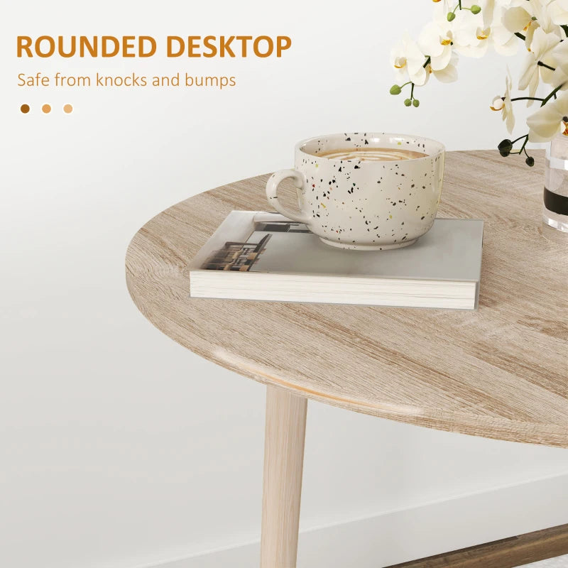 Folding Round Drop Leaf Dining Table for 4 Space Saving Small Kitchen Table with Wood Legs Natural Finish