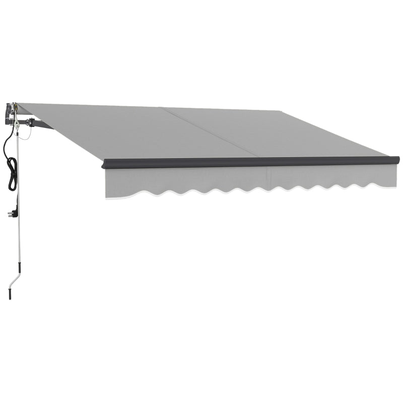 3m x 2.5m Light Grey Electric Retractable Awning with Remote Control & Aluminium Frame – UV30+ Sun Shade Canopy for Patio, Garden, Deck, Door or Window