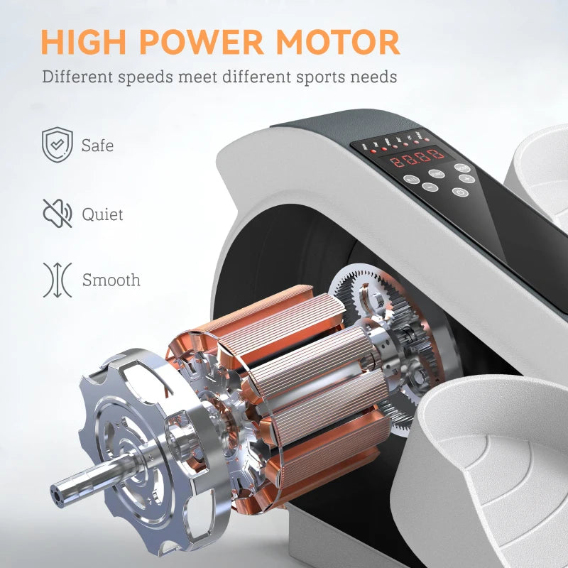 Under Desk Elliptical Machine Mini Electric Pedal Exerciser for Seniors with LCD Monitor Remote Control 10 Speed Settings Quiet Portable White