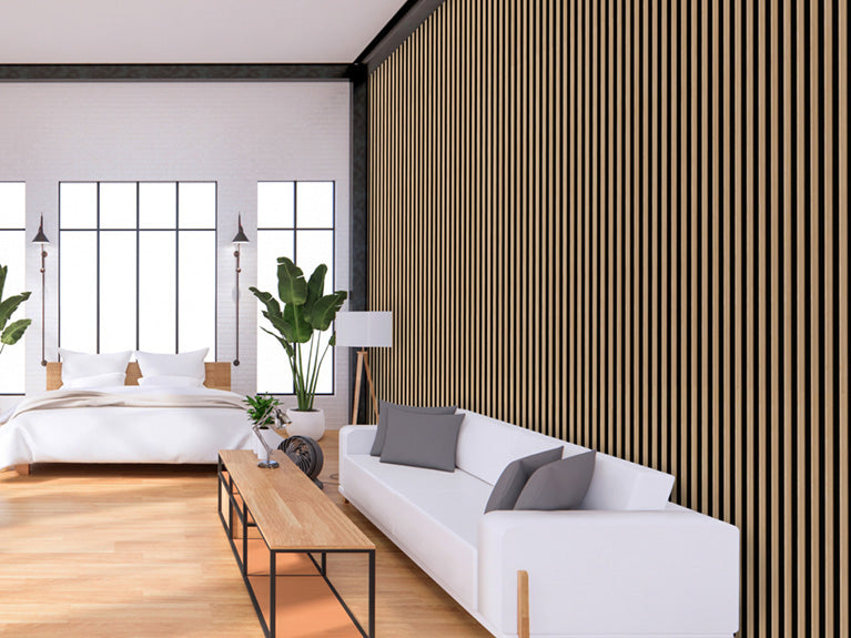 2.4m Acoustic Internal Slatted Wall Panels - Trade Warehouse