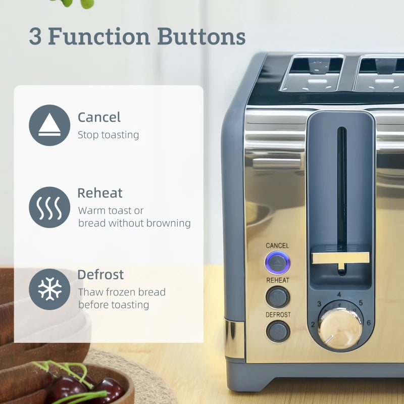 Sleek Blue Textured Kettle & Four-Slice Toaster Set - Modern Kitchen Appliances for Stylish Cooking