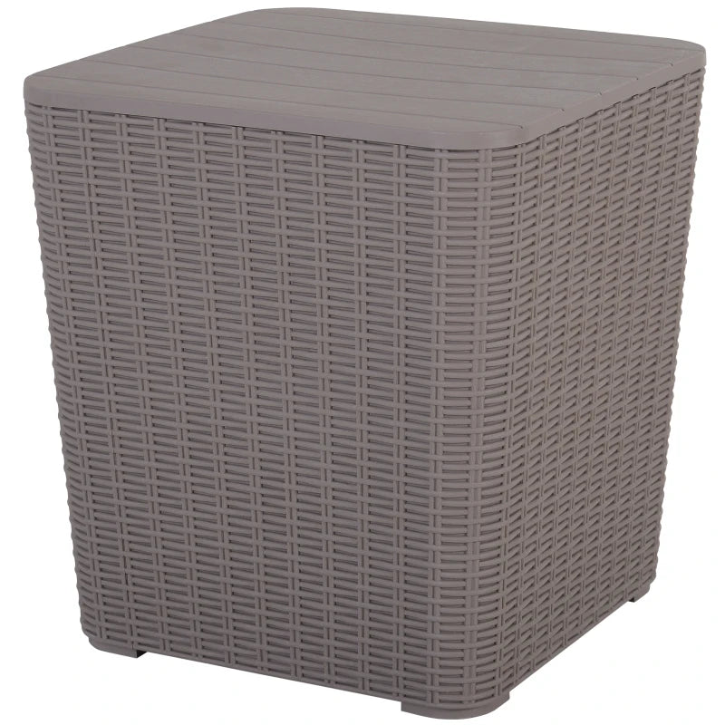 Grey Rattan Lift-Top Outdoor Bar Table - 50L Capacity