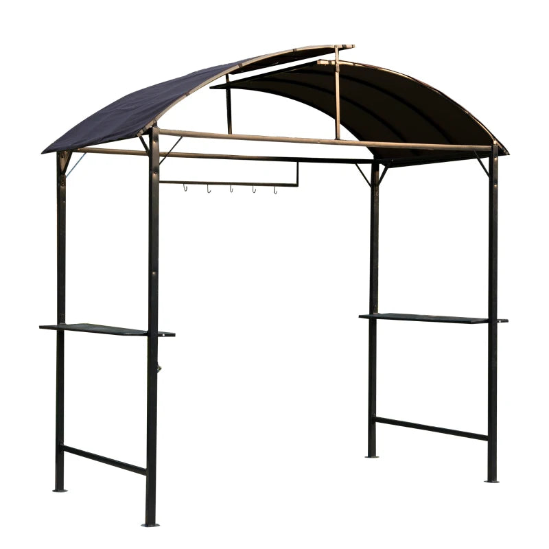 Metal BBQ Gazebo Canopy - Coffee