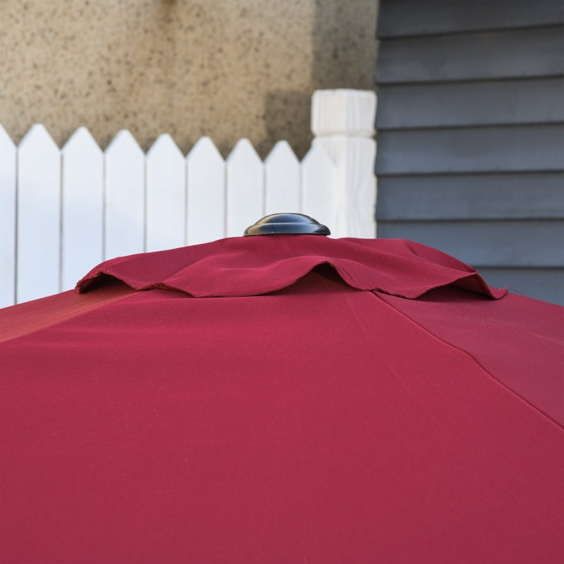 Red 2.7M Tilt Crank Garden Parasol Umbrella