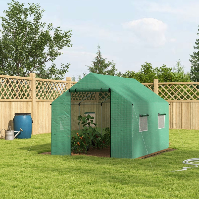 Green Walk-in Polyethylene Greenhouse, 2x3m