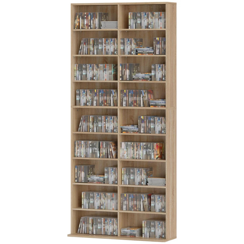 640 CD Storage Tower - Elegant Nature Wood Finish, Space-Saving Design for Organizing CDs and Media - Perfect for Home