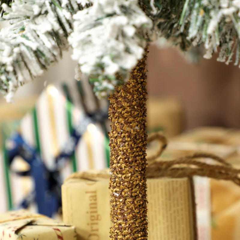 Set of 3 Flocked Pencil Christmas Trees - 3ft, 4ft, 5ft - Perfect Holiday Decor for Home & Office