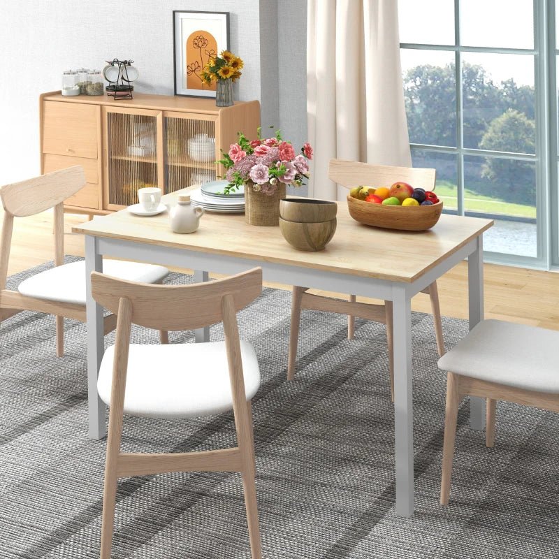 Rustic Four-Seater Farmhouse-Style Wooden Dining Table - Perfect for Family Meals and Country Decor