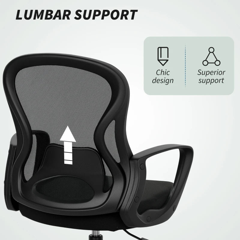 Vinsetto Ergonomic Drafting Chair with Adjustable Footrest & Lumbar Support - Mesh Office Chair for Standing Desks, Black