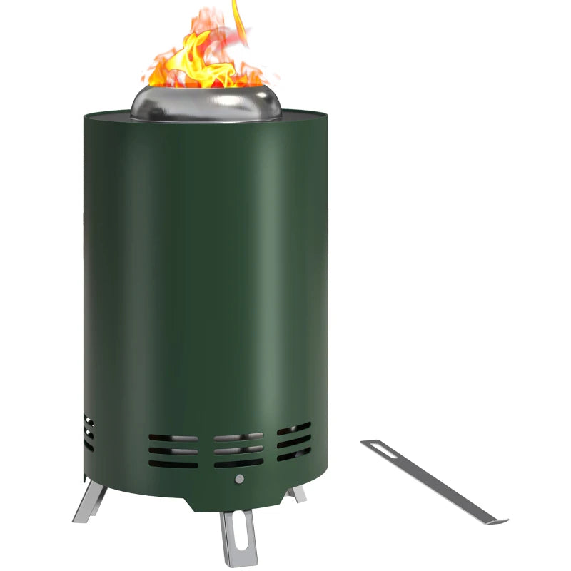Portable Smokeless Fire Pit - 16x16 cm Stainless Steel Wood Burning Tabletop Fire Pit for Garden & Camping - Green