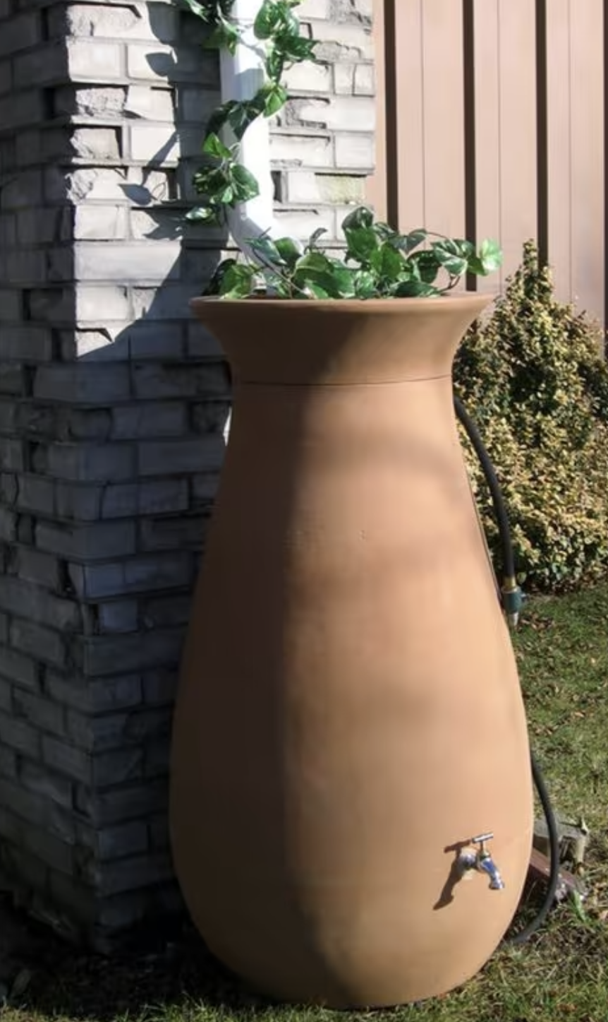 Algreen 245L Cascata Clay Effect Water Butt with Planter