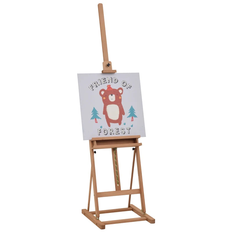 Vinsetto H-Frame Wooden Easel Stand - Adjustable 171-230cm Height, 0-80° Angles, Beech Wood Art Display for Weddings & Paintings