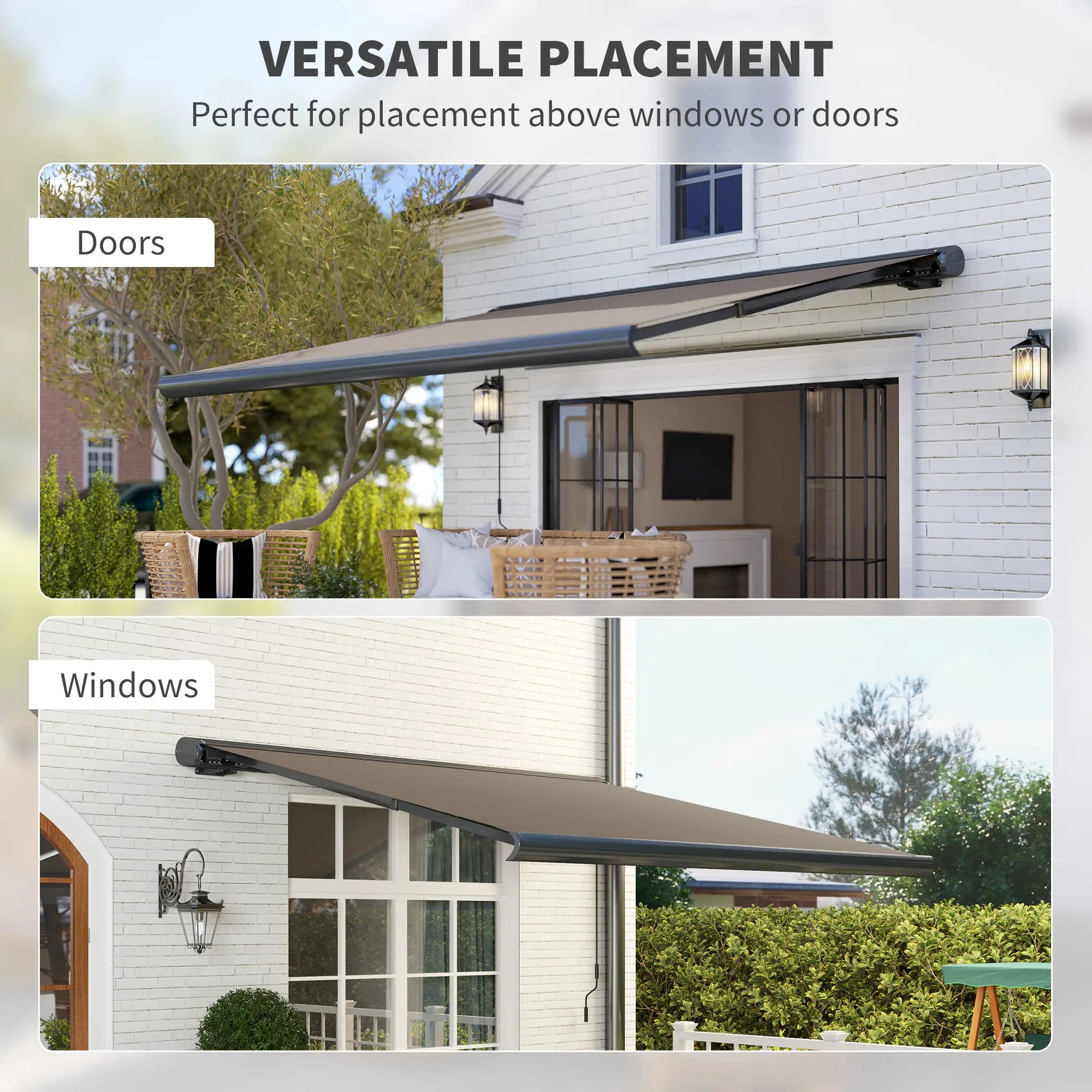 3.5m x 3m Electric Awning with Remote Controller - Aluminium Frame DIY Retractable Awning, UV50+ Sun Shade Canopy