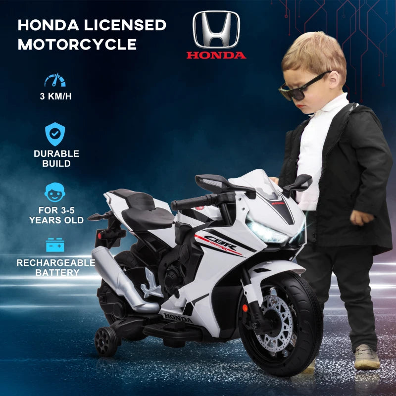 6V Licensed Kids Motorcycle with Music and Training Wheels for Safe Riding Fun