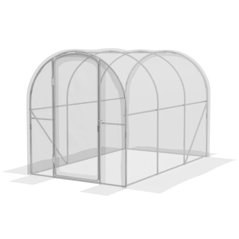 Green Walk-in Polytunnel Greenhouse, 3x2m, Clear PE Cover