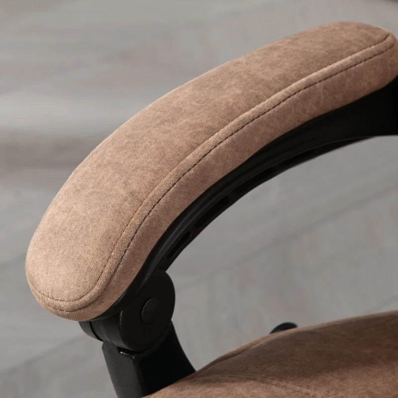 Vinsetto Heated Reclining Massage Office Chair with Adjustable Height & Footrest - Brown Ergonomic Computer Chair