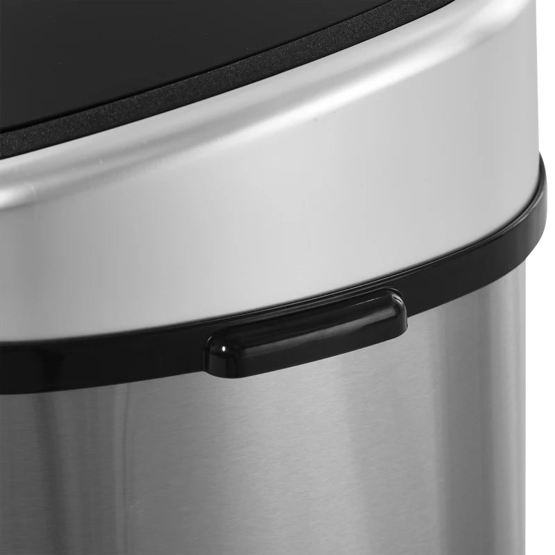 Stainless Steel 58L Touchless Kitchen Sensor Dustbin - Automatic Silver Rubbish Garbage Waste Bin for Home & Office