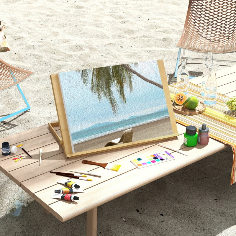 Vinsetto Adjustable Beechwood Desktop Easel Craft Workstation - Portable Folding Artist Drawing & Sketching Board for All Skill Levels