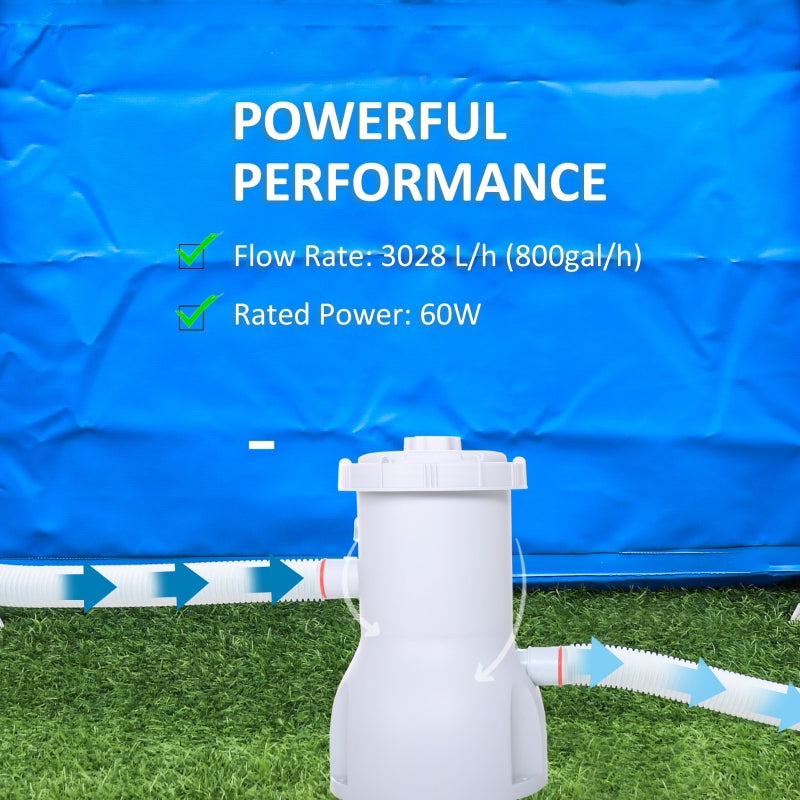 Cartridge Filter Pump for 13'-15' Above Ground Pools, 800GPH (3028 LPH) Swimming Pool Filter Pump