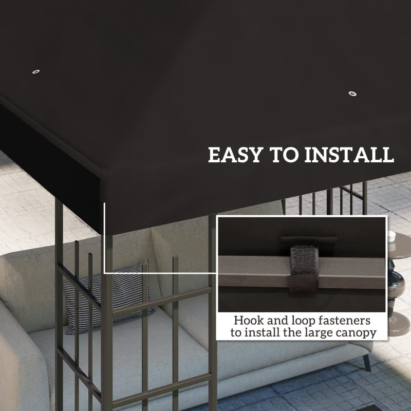 Durable Black 3x3m Gazebo Frame Replacement