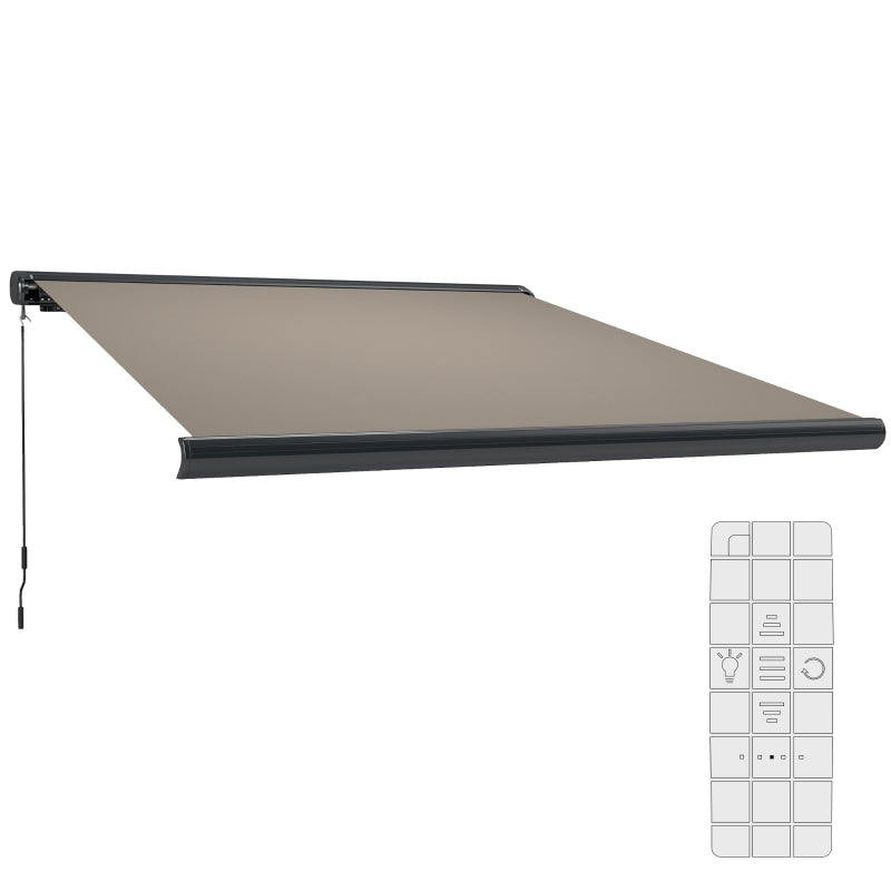 3.5m x 3m Electric Awning with Remote Controller - Aluminium Frame DIY Retractable Awning, UV50+ Sun Shade Canopy