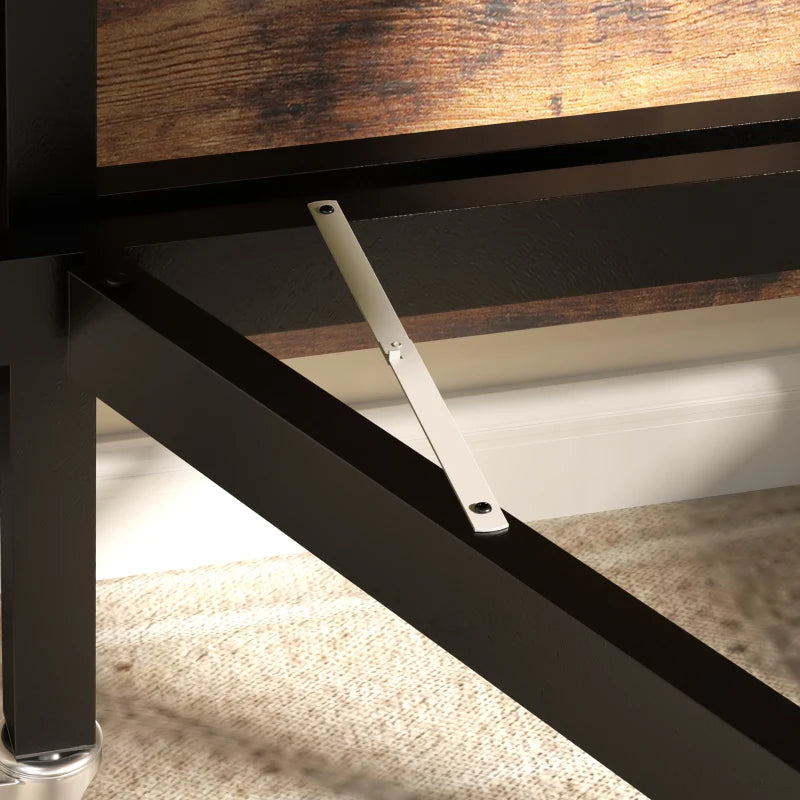 Versatile Six-Seater Drop-Leaf Dining Table on Wheels - Stylish Brown Wood-Effect for Space-Saving Dining Solutions