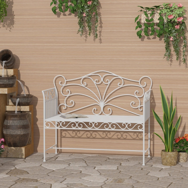 White Heavy-Duty Garden Bench