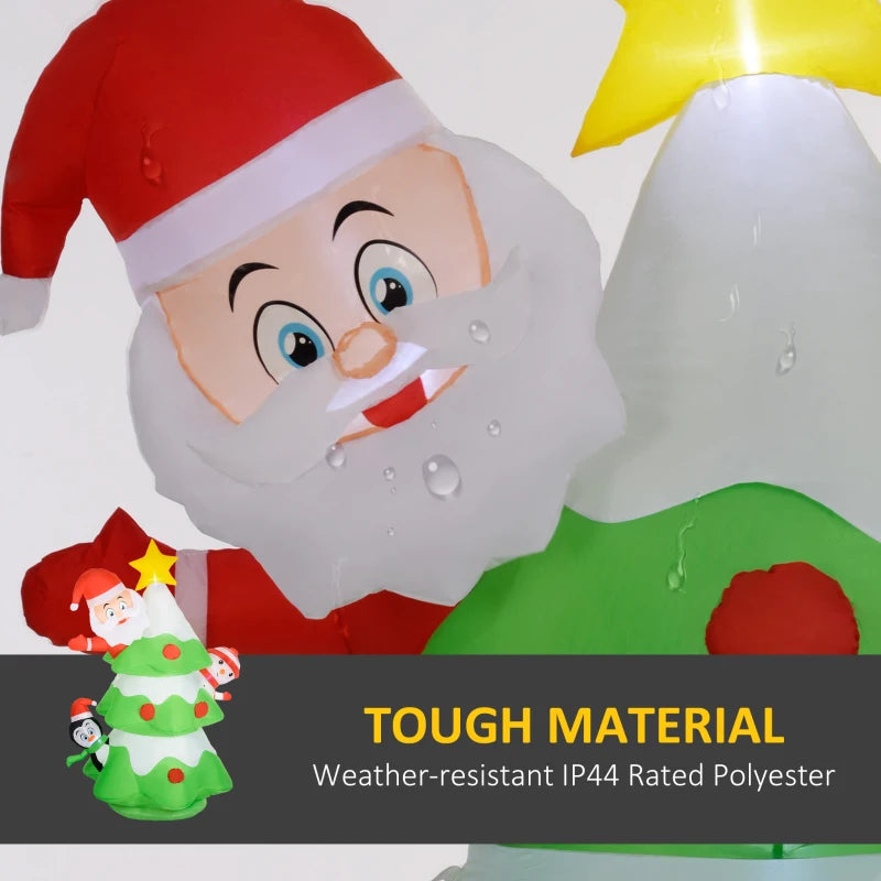 8ft Inflatable Christmas Tree with Friends - Festive Holiday Outdoor Decoration for Yard, Garden, and Party