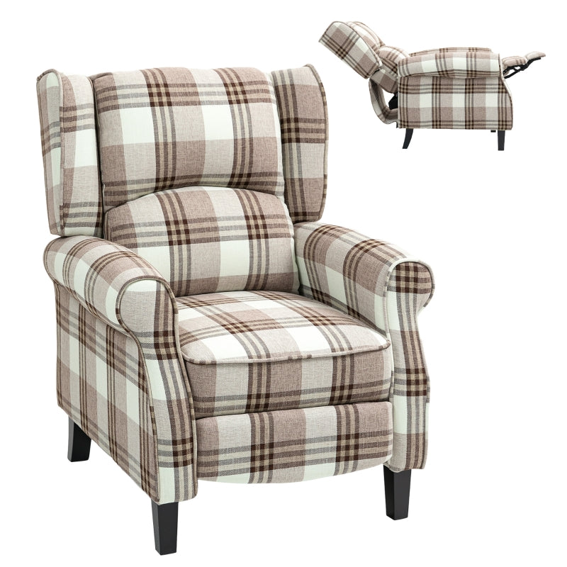 Brown Reclining Armchair with Footrest - 160° Adjustable Comfort for Relaxation