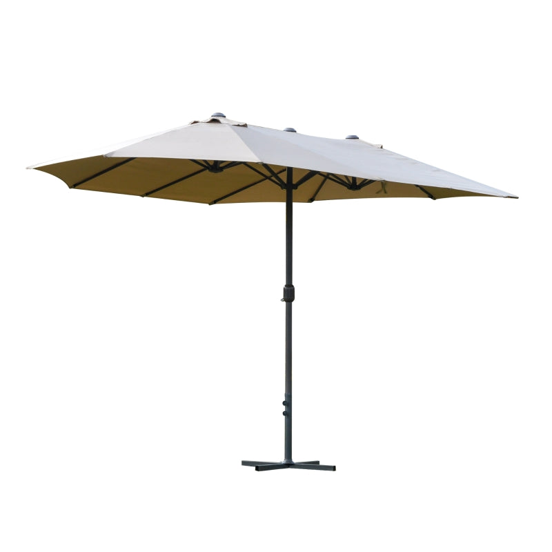 Khaki Double-sided Crank Sun Umbrella Canopy - 4.6M