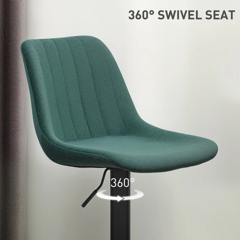 Set of 2 Green Chenille-Feel Tub Bat Stools - Stylish, Comfortable, and Durable Bathroom Seating