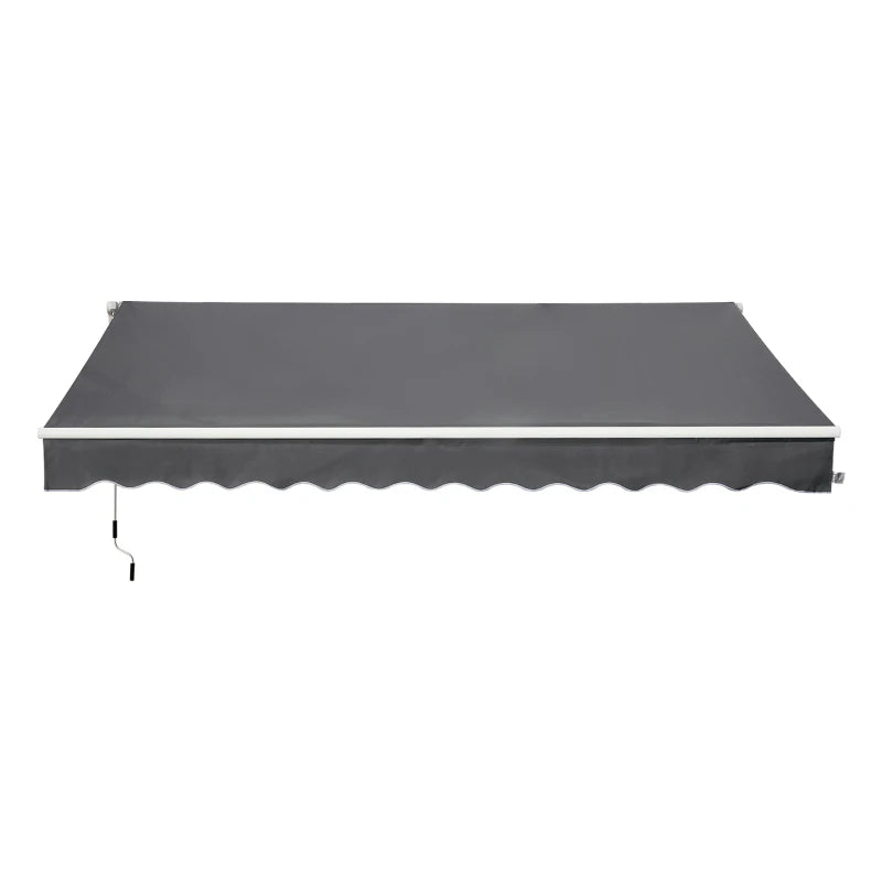 Grey 4m x 2.5m Manual Awning With Handle - Grey