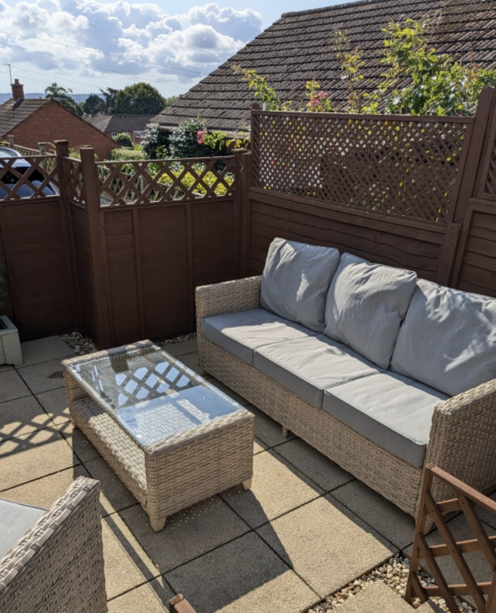 Piece Brown Rattan Sofa Set Seater Sofa and Chairs