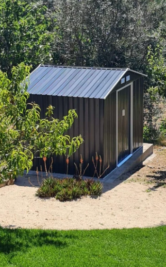 Dark Grey Metal Shed - 9ft x 6ft - With Ventilation