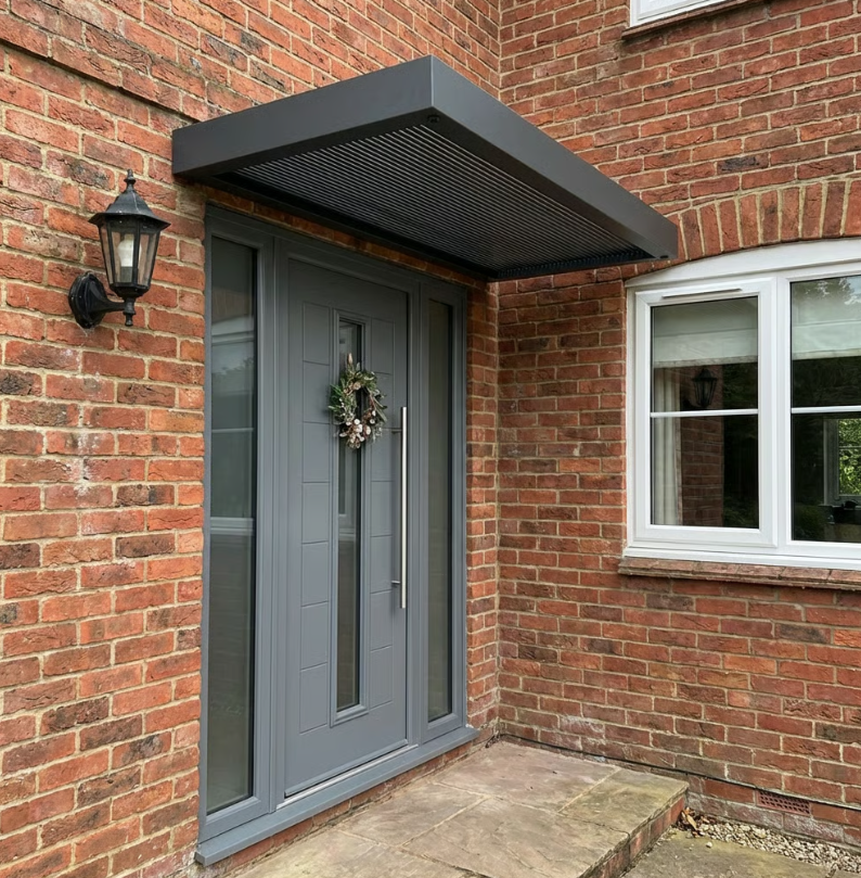 Aluminium 3D-Line Metal Canopy - Bespoke Colour - Brise soleil Front Door Porch Canopy
