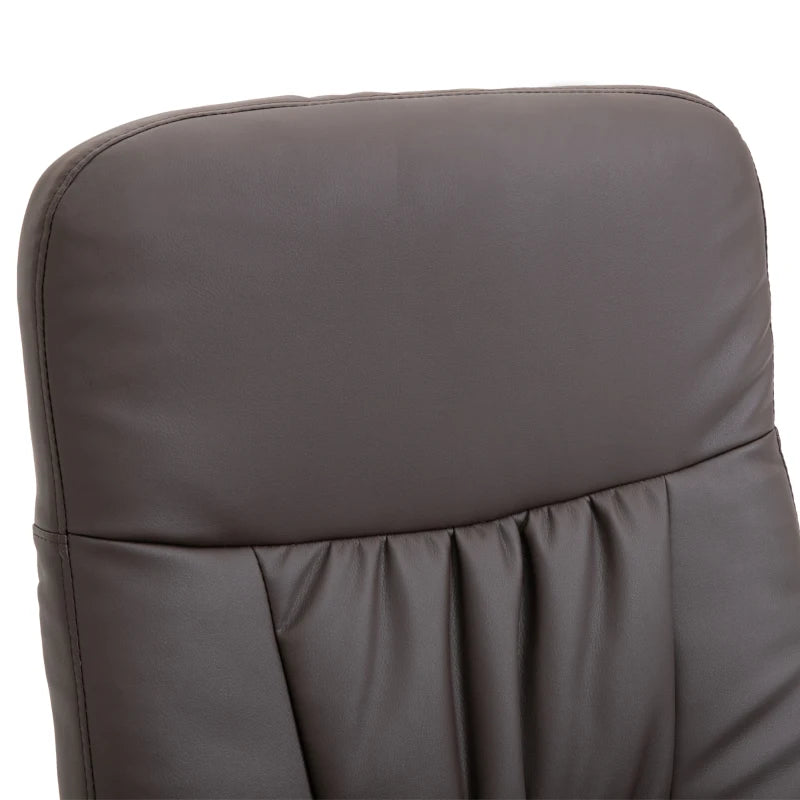 High Back Recliner Chair with Footstool - Comfortable Lounge Armchair in Brown
