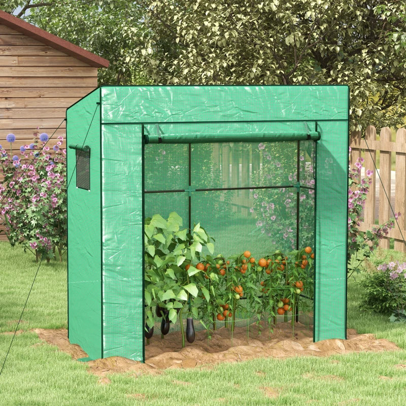 Green Walk-In Greenhouse Kit with Accessories - 77x196cm