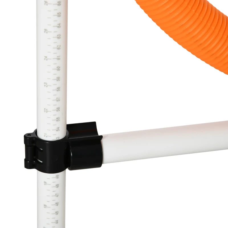 3 Piece Adjustable Pet Agility Training Set - Dog Play Equipment for Jumping, Running & Obedience (Pole, Hoop, Hurdle)