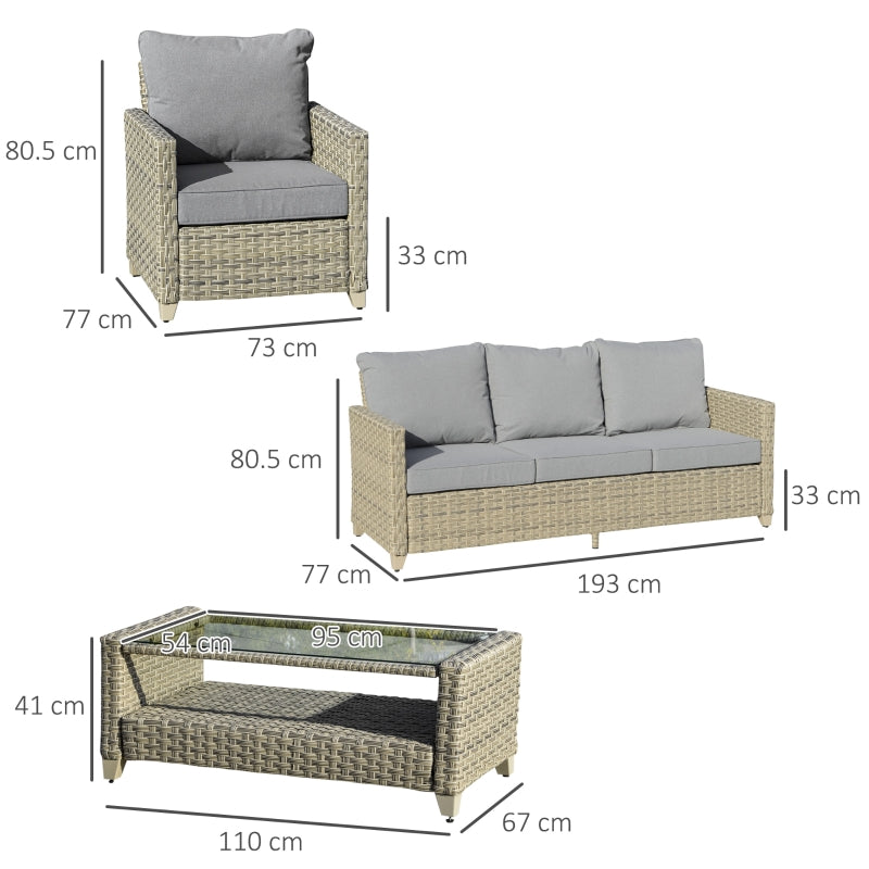 4 Piece Wicker Sofa Set
