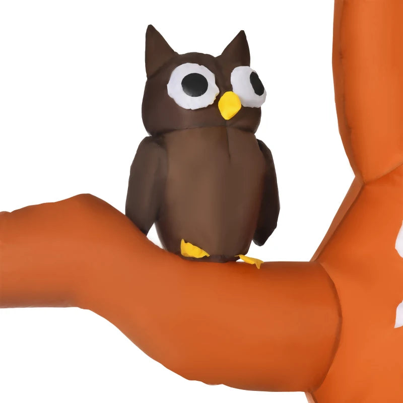 2.7m Halloween Inflatable Dead Tree with Ghost, Pumpkin & Owl - LED Blow Up Decorations for Outdoor Garden Party