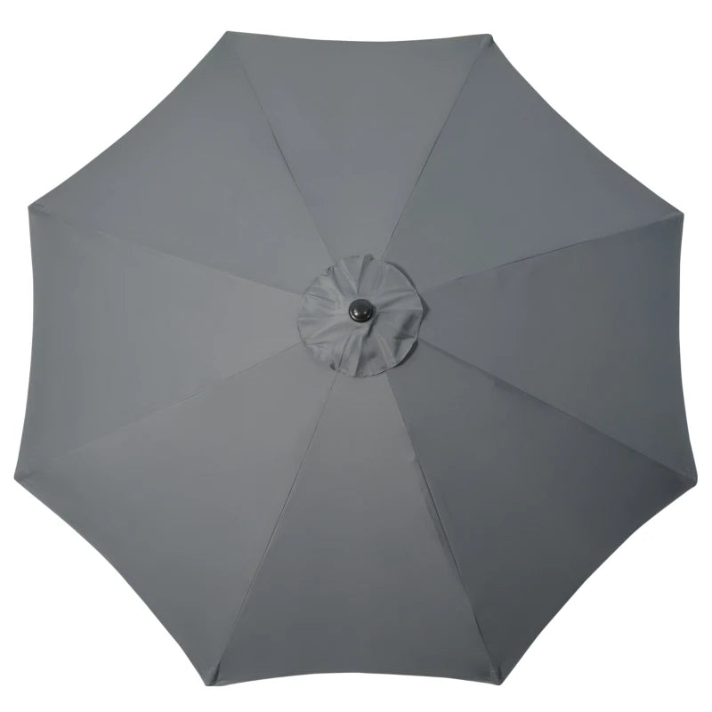 Grey 3m Outdoor Market Umbrella with 8 Ribs