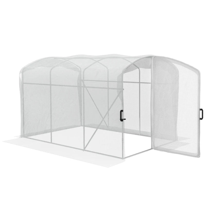 Greenhouse Walk-in Grow House with UV-Resistant Cover, White, 2x2x2m