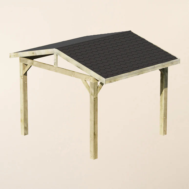Ruby Wooden Apex Gazebo with Katepal Black Shingle Roof - Modern Weatherproof Garden Gazebo (No Overhang)