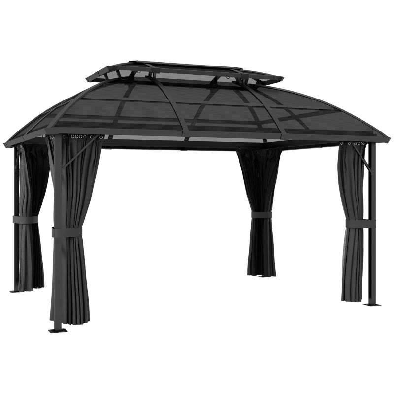 Black Aluminium Framed 4m x 3m Hard Top Gazebo