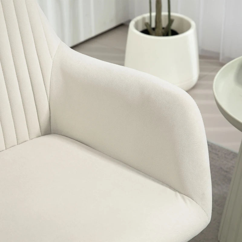Modern Upholstered Accent Chair with Metal Base for Living Room in Cream White