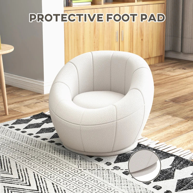 Stylish Swivel Upholstered Accent Chair for Living Room, Bedroom or Home Office in White