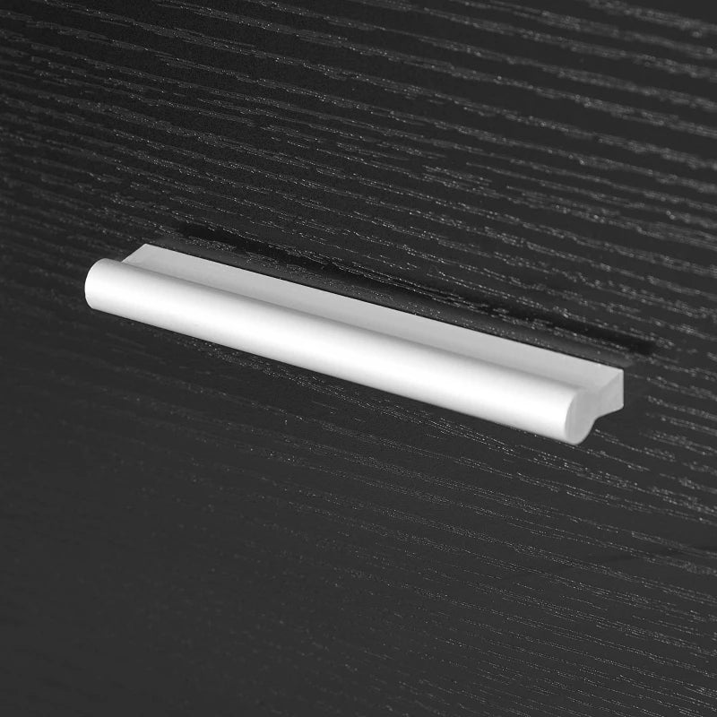 Stylish Black Wood Effect Four-Drawer Lockable Filing Cabinet for Secure Document Storage - Ideal for Home or Office